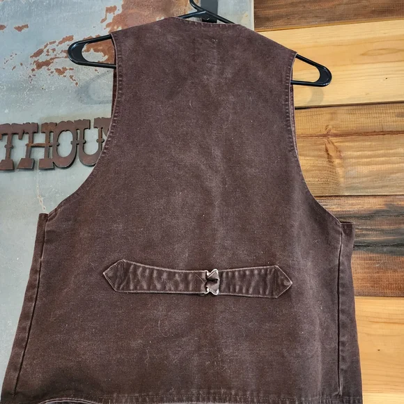 Wahmakwr Men's Chocolate Brown Cotton Vest Made In USA - Picture 2 of 6
